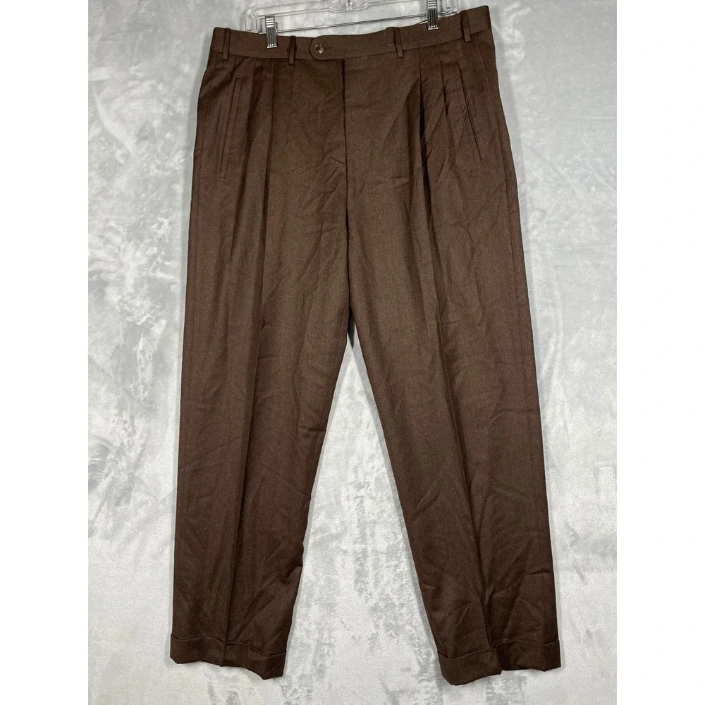 Corneliani brown pleated